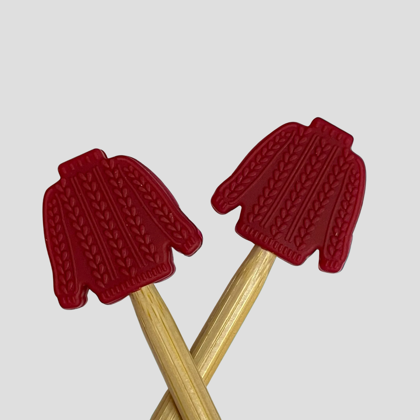 Red Sweater Knitting Needle Point Protectors