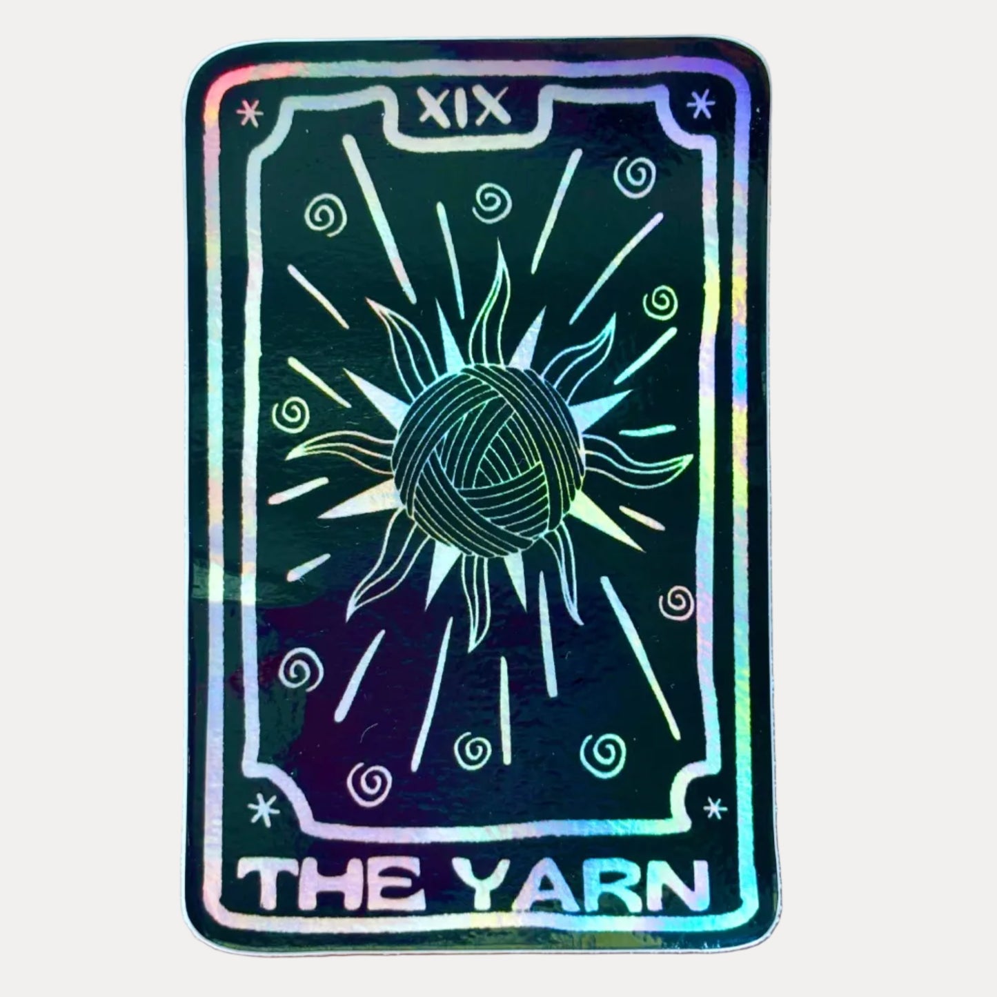 Yarn Tarot Card Sun Moon - Vinyl Sticker