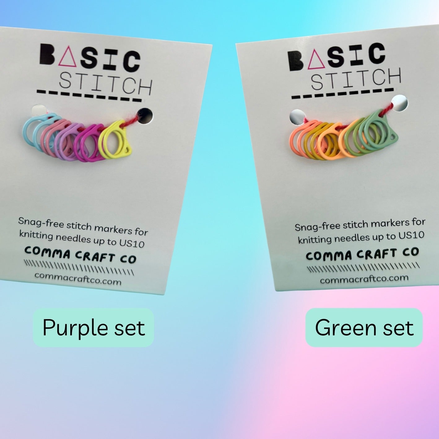 Comma Craft Co Basic Stitch Snag-Free Stitch Markers - Cats