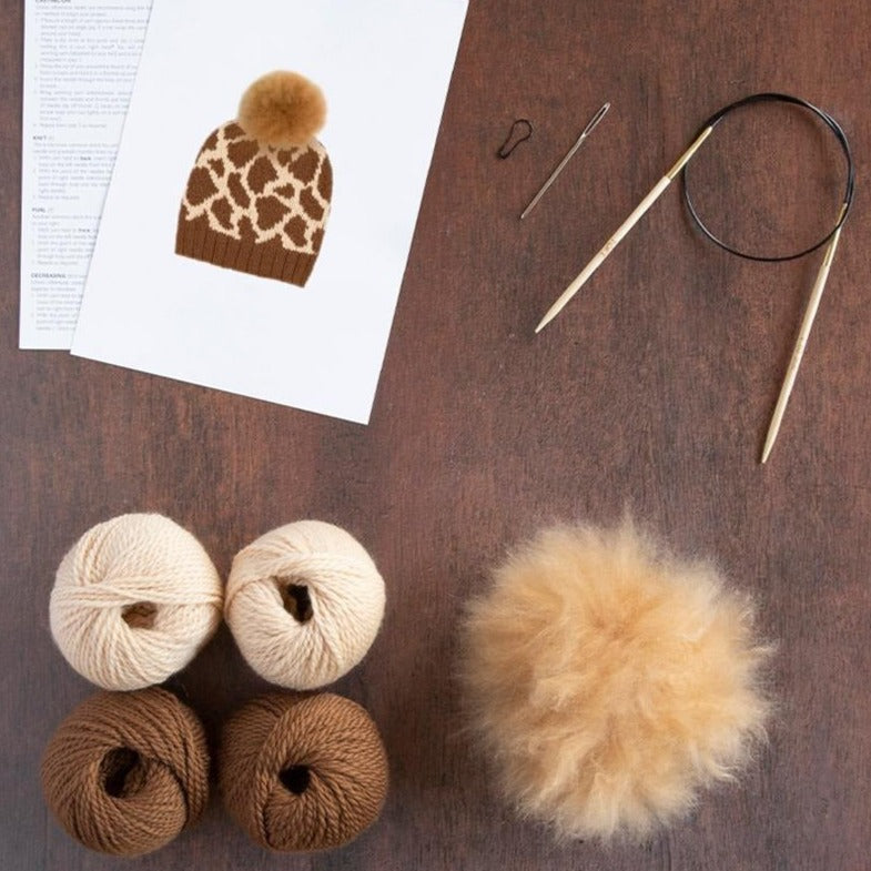 Toft Knit Hat Kit- Giraffe