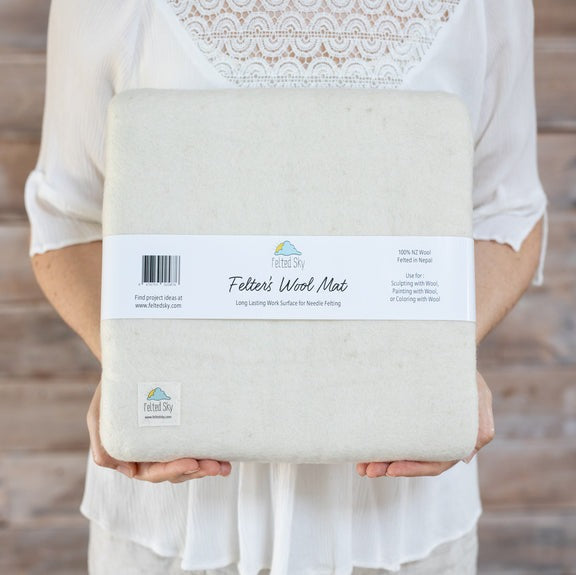 Felted Sky Wool Mat