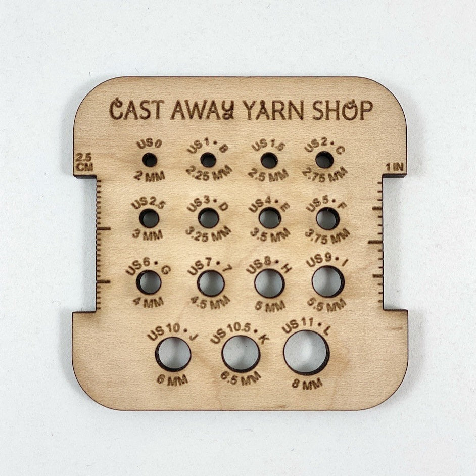 Cast Away Wooden Needle Gauge- small