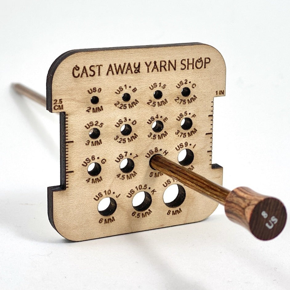 Cast Away Wooden Needle Gauge- small