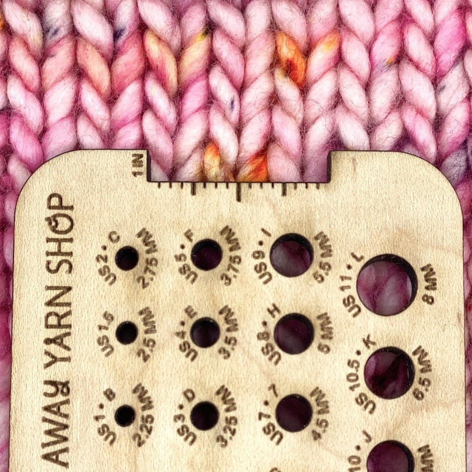 Cast Away Wooden Needle Gauge- small