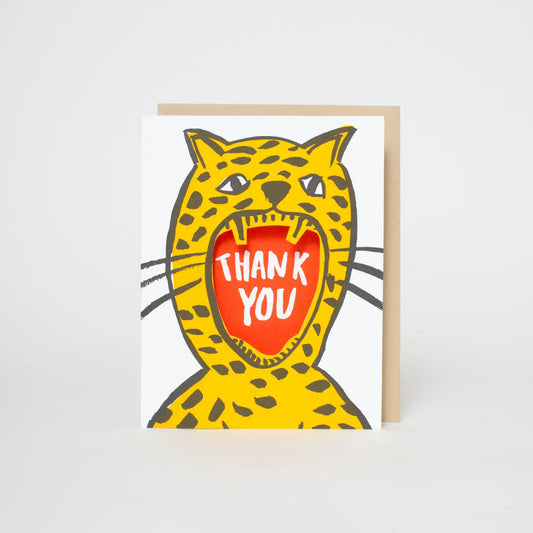 Thank You Cheetah Letterpress Card