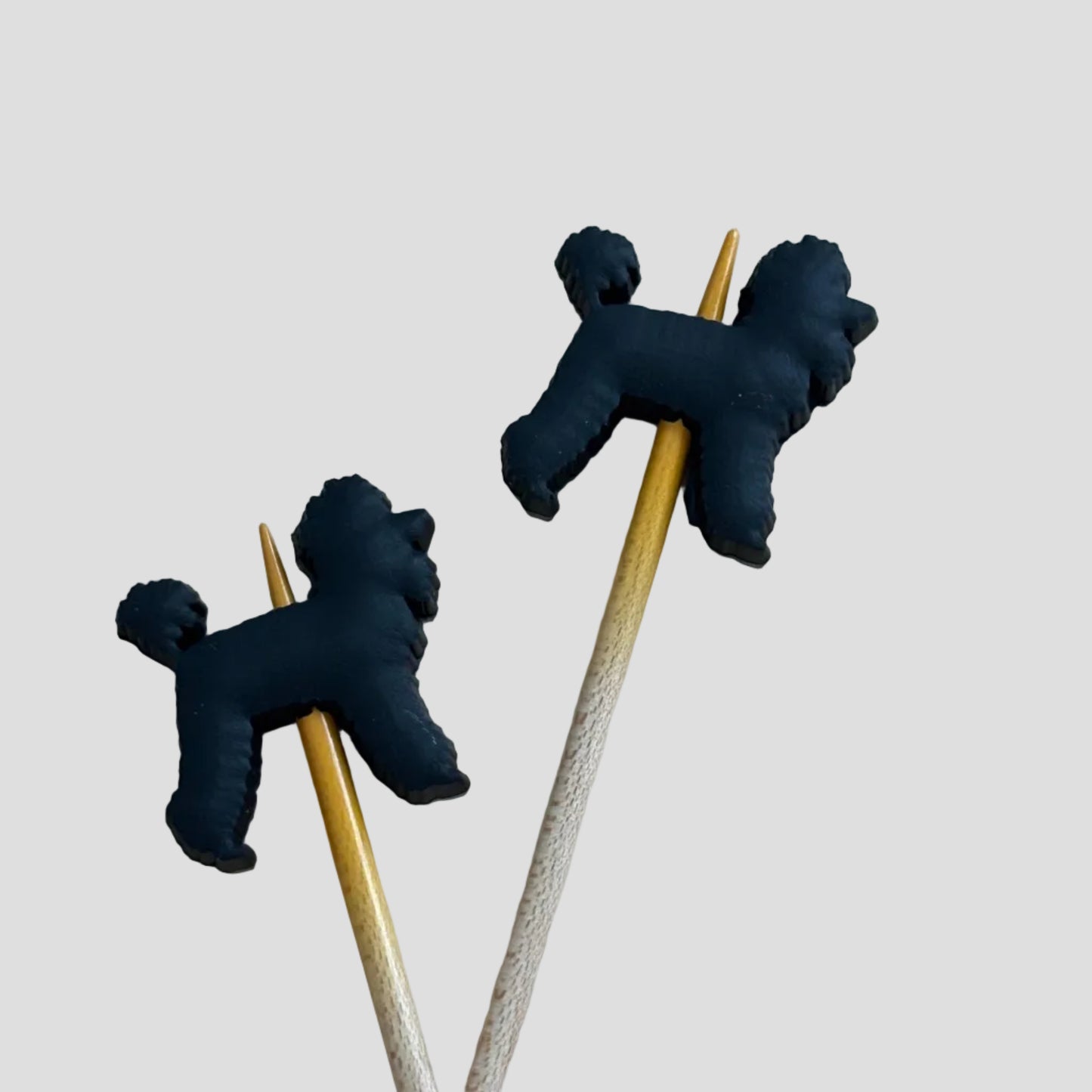 Black Poodle Knitting Needle Point Protectors