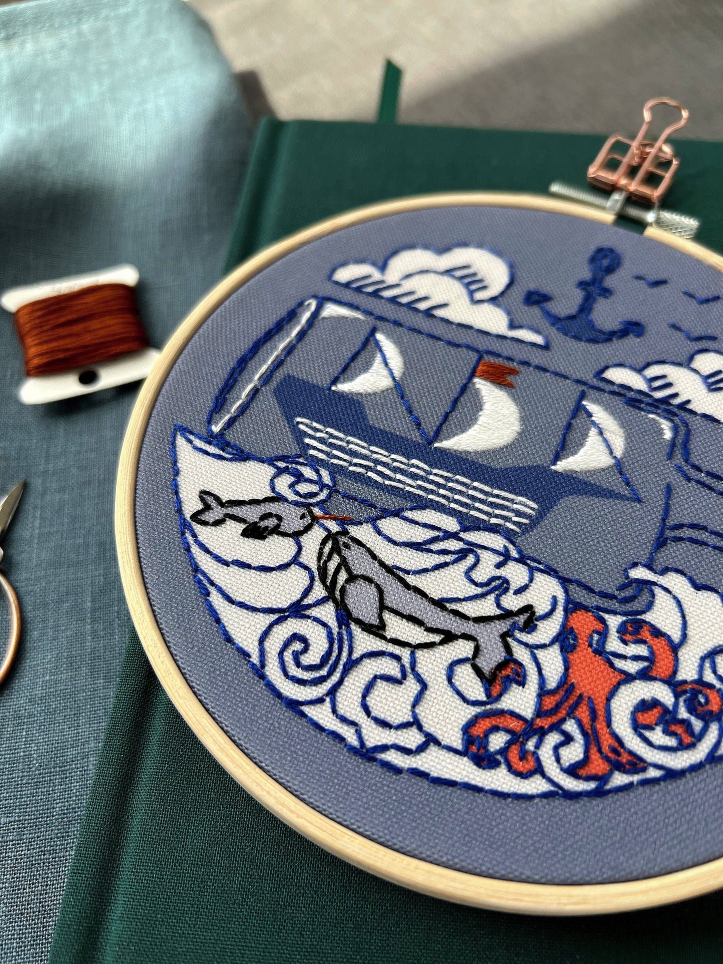 Rikrack Ship Embroidery Kit