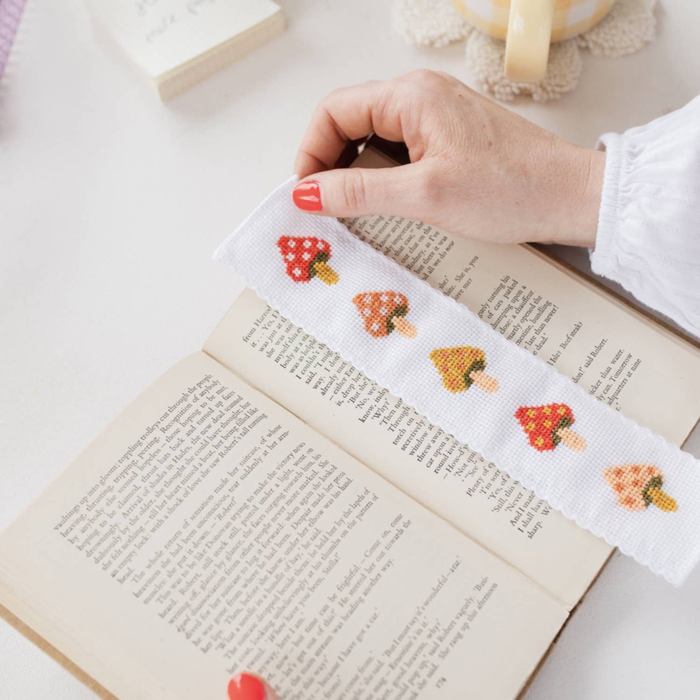 Cotton Clara Toadstool Cross Stitch Bookmark Kit