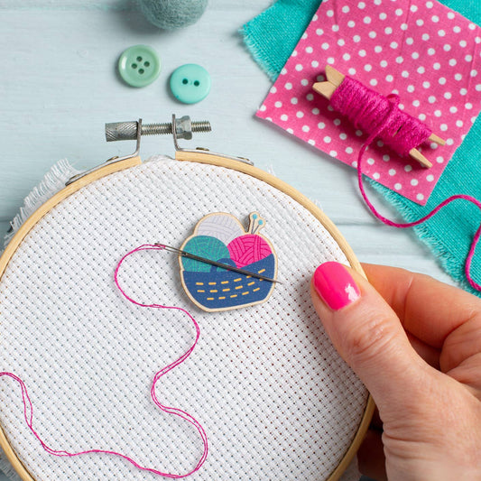 Yarn Basket Magnetic Needle Minder