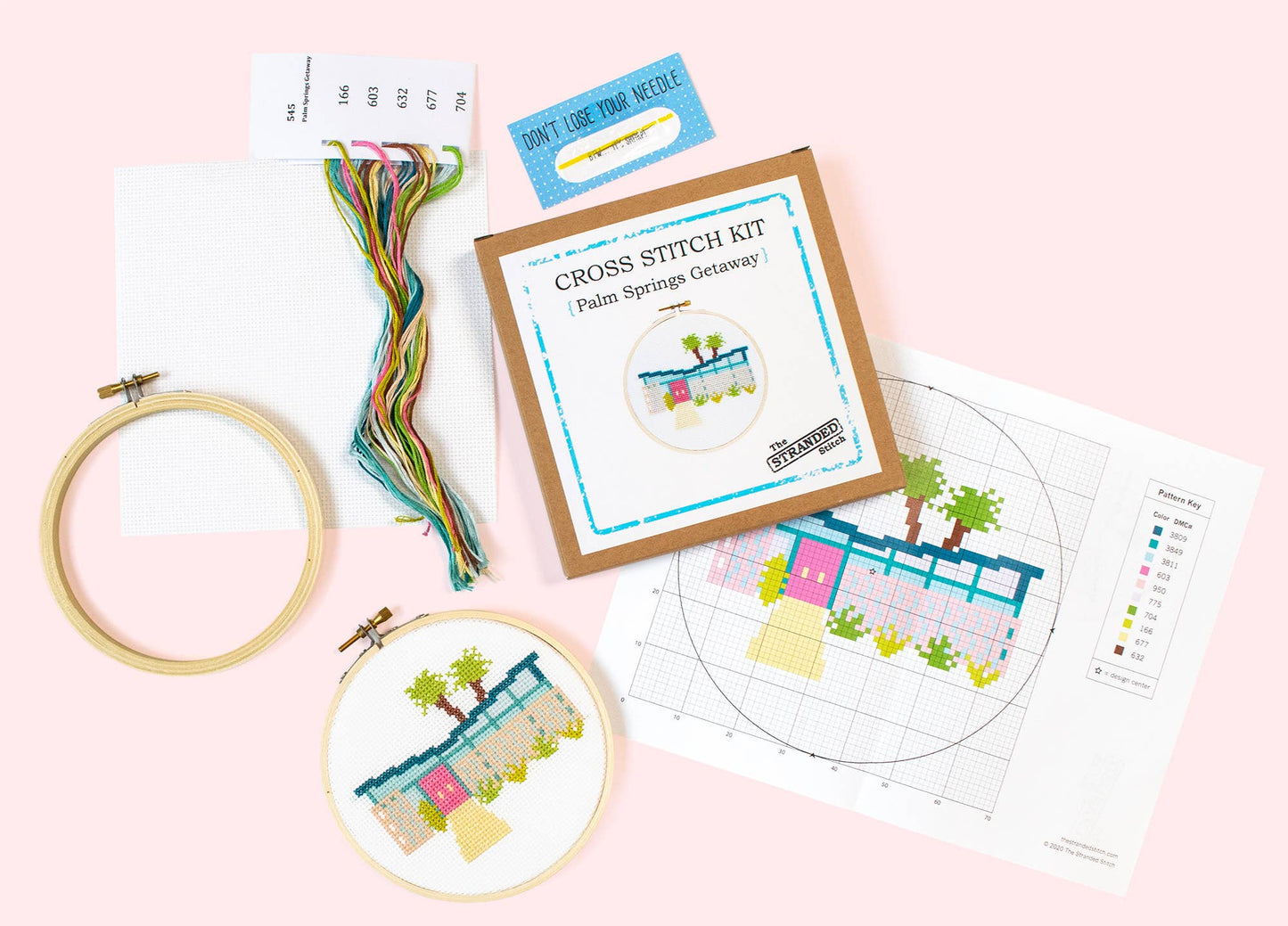Stranded Stitch Palm Springs Getaway DIY Cross Stitch Kit