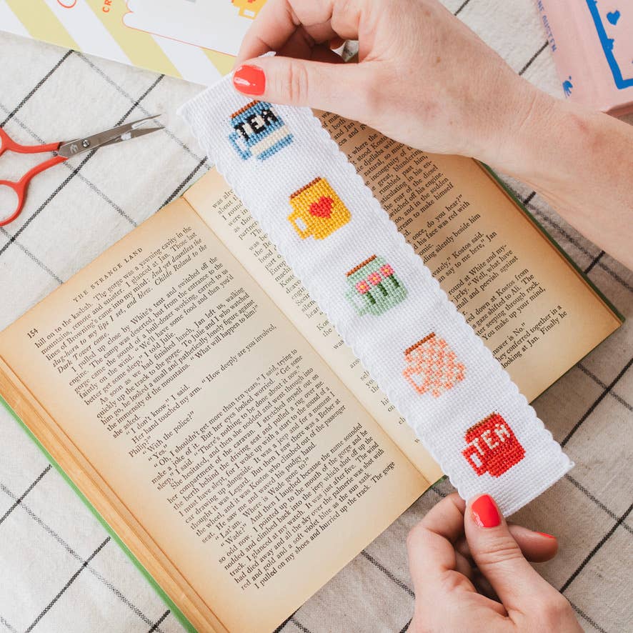 Cotton Clara Tea/Mugs Cross Stitch Bookmark Kit