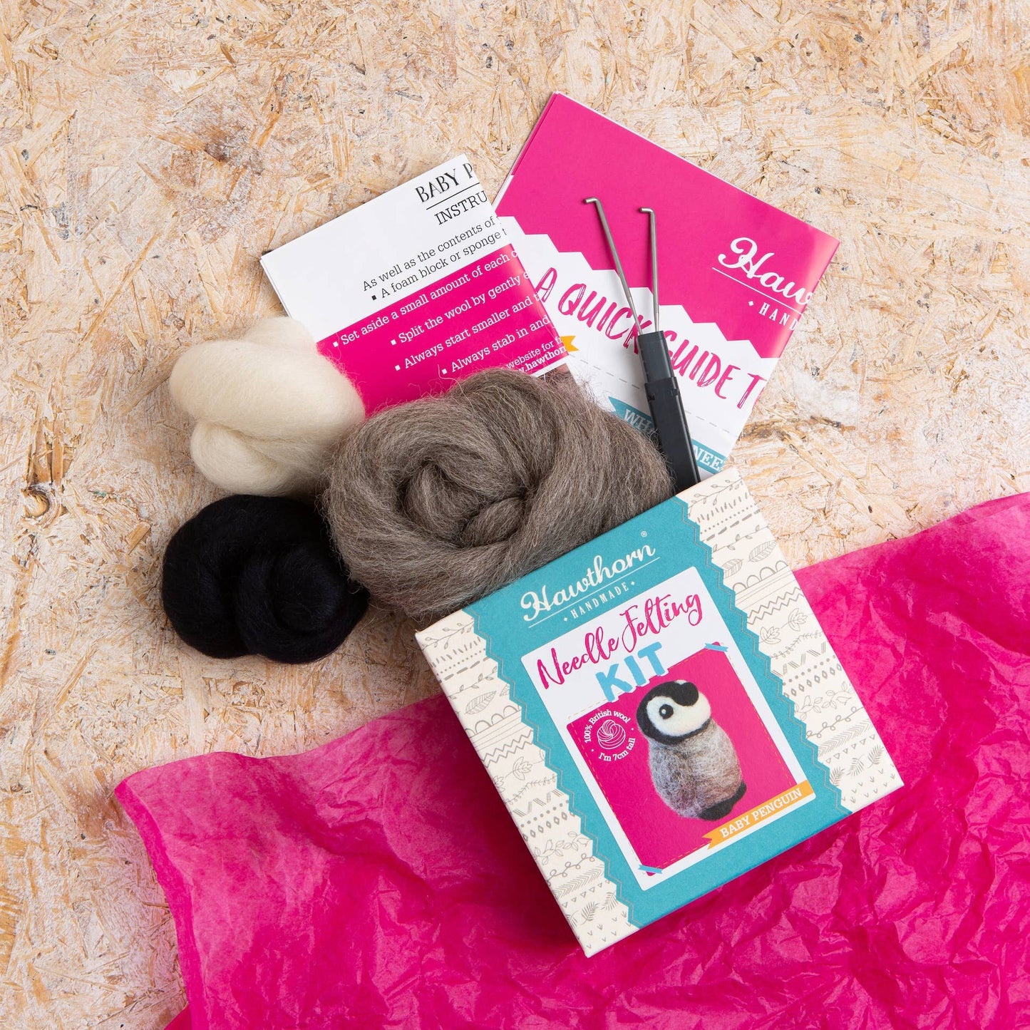Baby Penguin - Mini Needle Felting Craft Kit