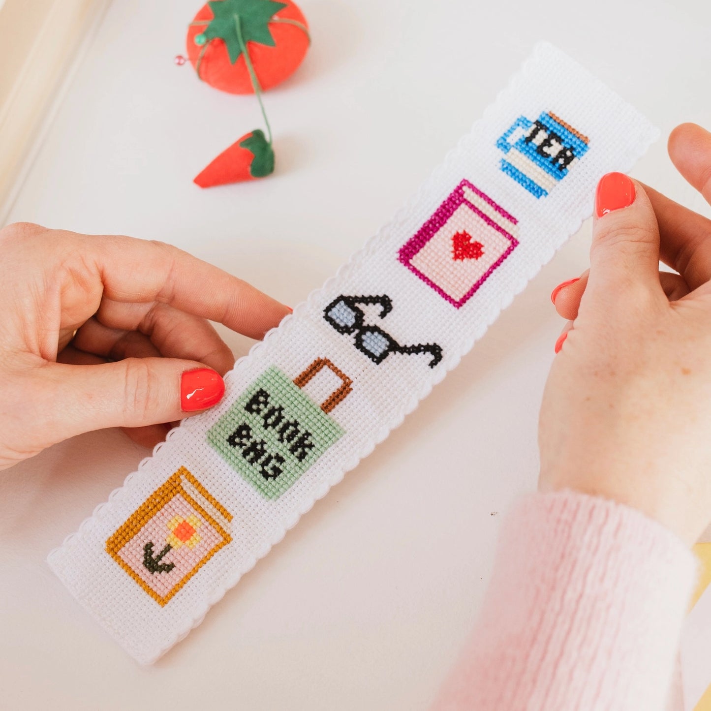 Cotton Clara Beginner Bookish Cross Stitch Bookmark Kit