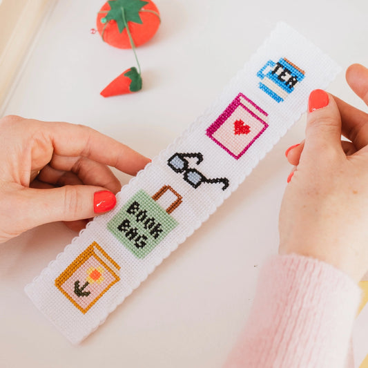 Cotton Clara Beginner Bookish Cross Stitch Bookmark Kit