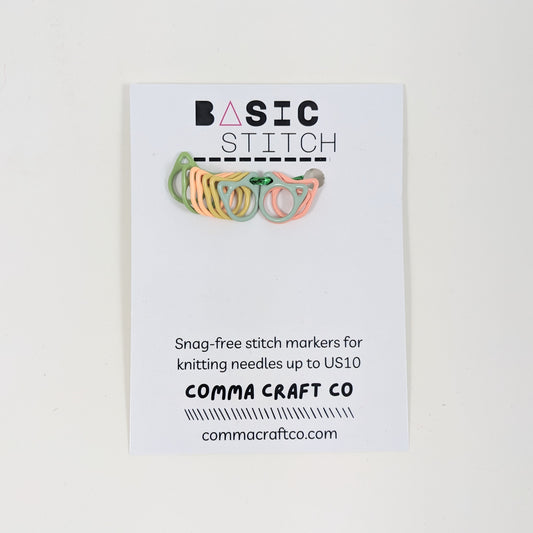 Comma Craft Basic Stitch Markers Cat - Regular Green