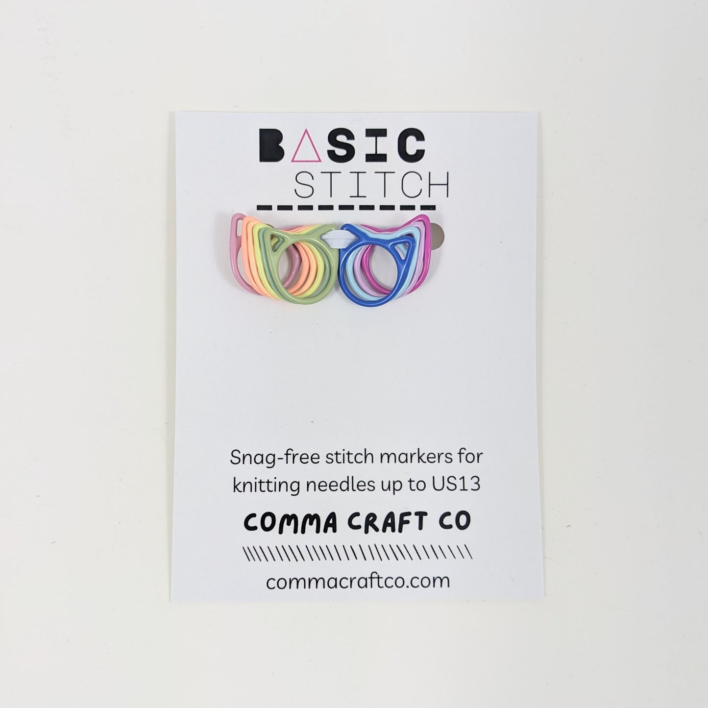 Comma Craft Basic Stitch Markers Cat - Jumbo Rainbow