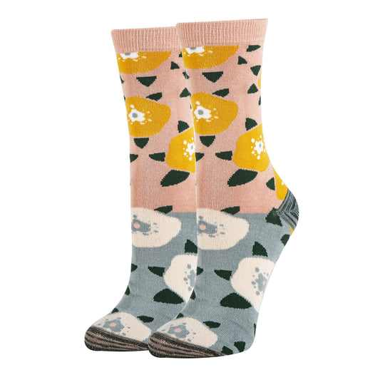 Oooh Yeah Socks - La Flor| Women's Premium Bamboo Crew Socks