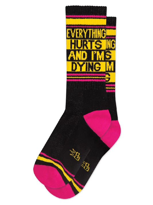 Gumball Poodle - Everything Hurts and I'm Dying Gym Crew Socks