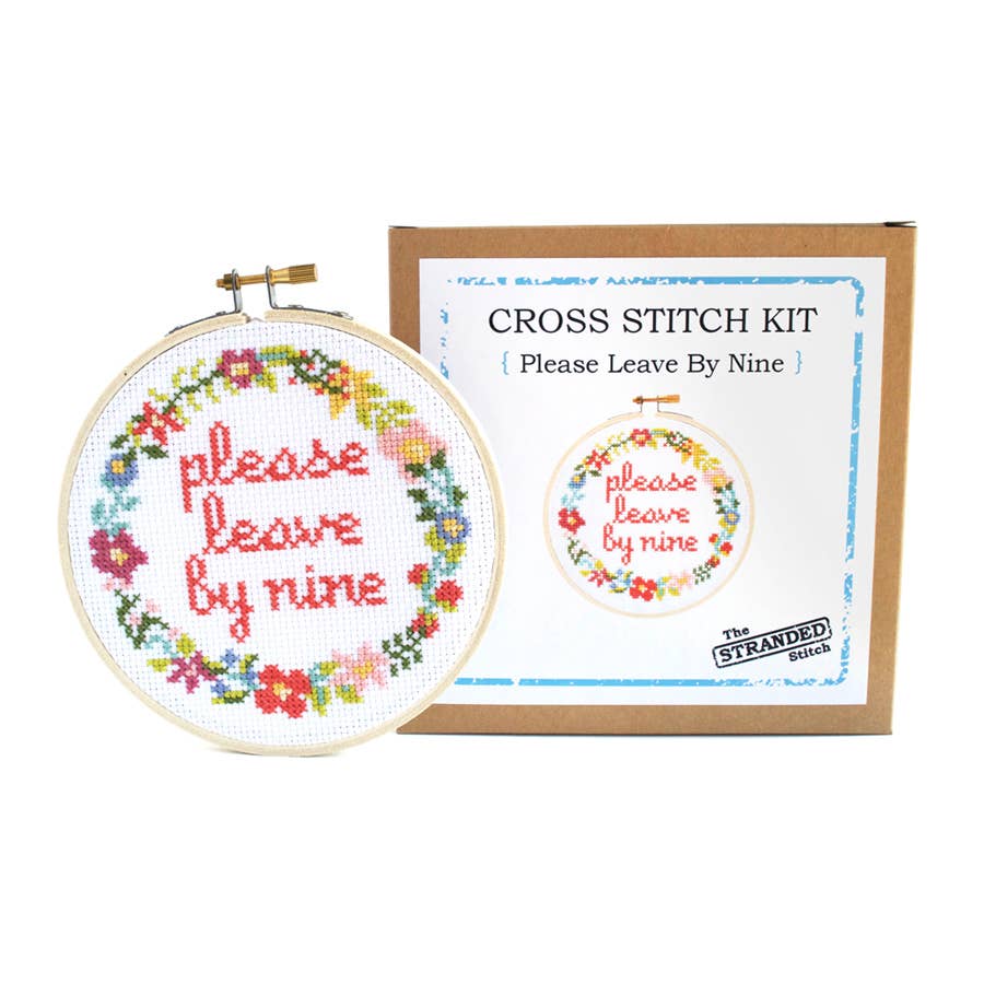 Stranded Stitch Please Leave By Nine Cross Stitch Kit