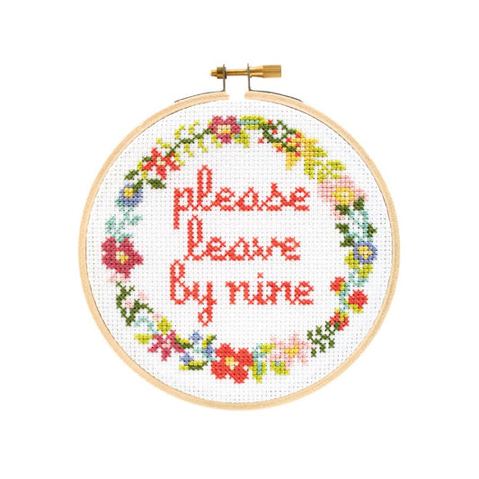 Stranded Stitch Please Leave By Nine Cross Stitch Kit