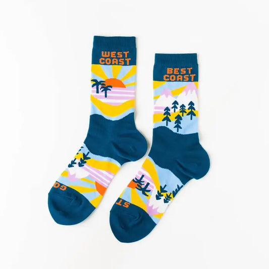 Yellow Owl Workshop - Men's Socks - West Coast Best Coast - Coastal Gift