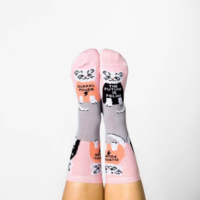 Yellow Owl Workshop - Women's - Future Is Feline Crew Socks