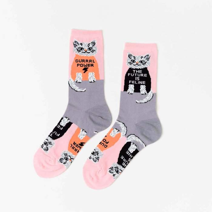 Yellow Owl Workshop - Women's - Future Is Feline Crew Socks