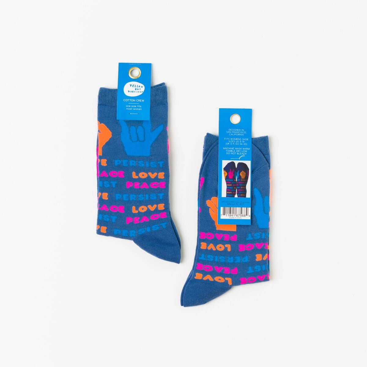 Yellow Owl Workshop - Women's - Love Peace Persist Crew Socks