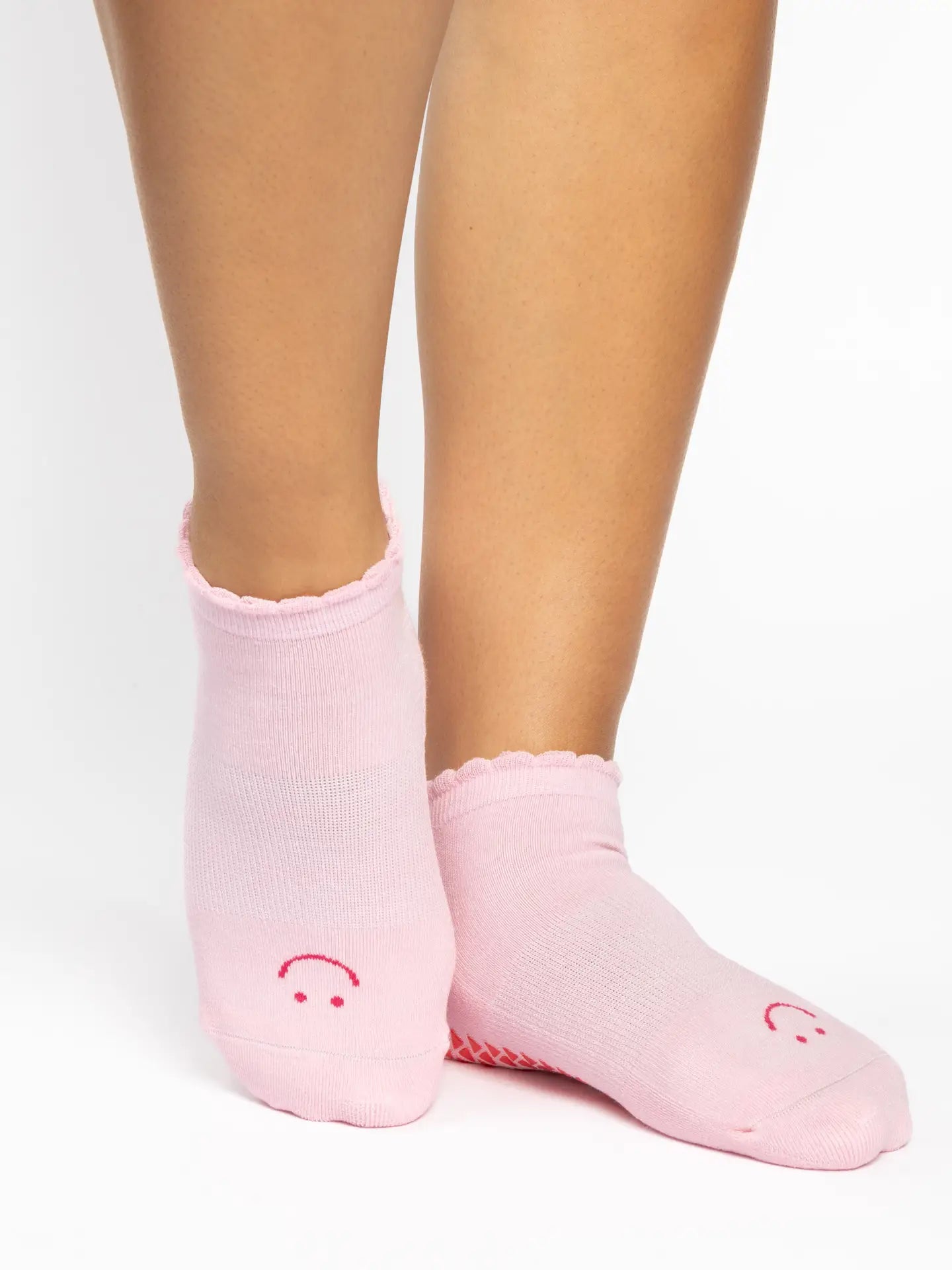 Pointe Studio - Women's Happy Full Foot Grip Sock Pink