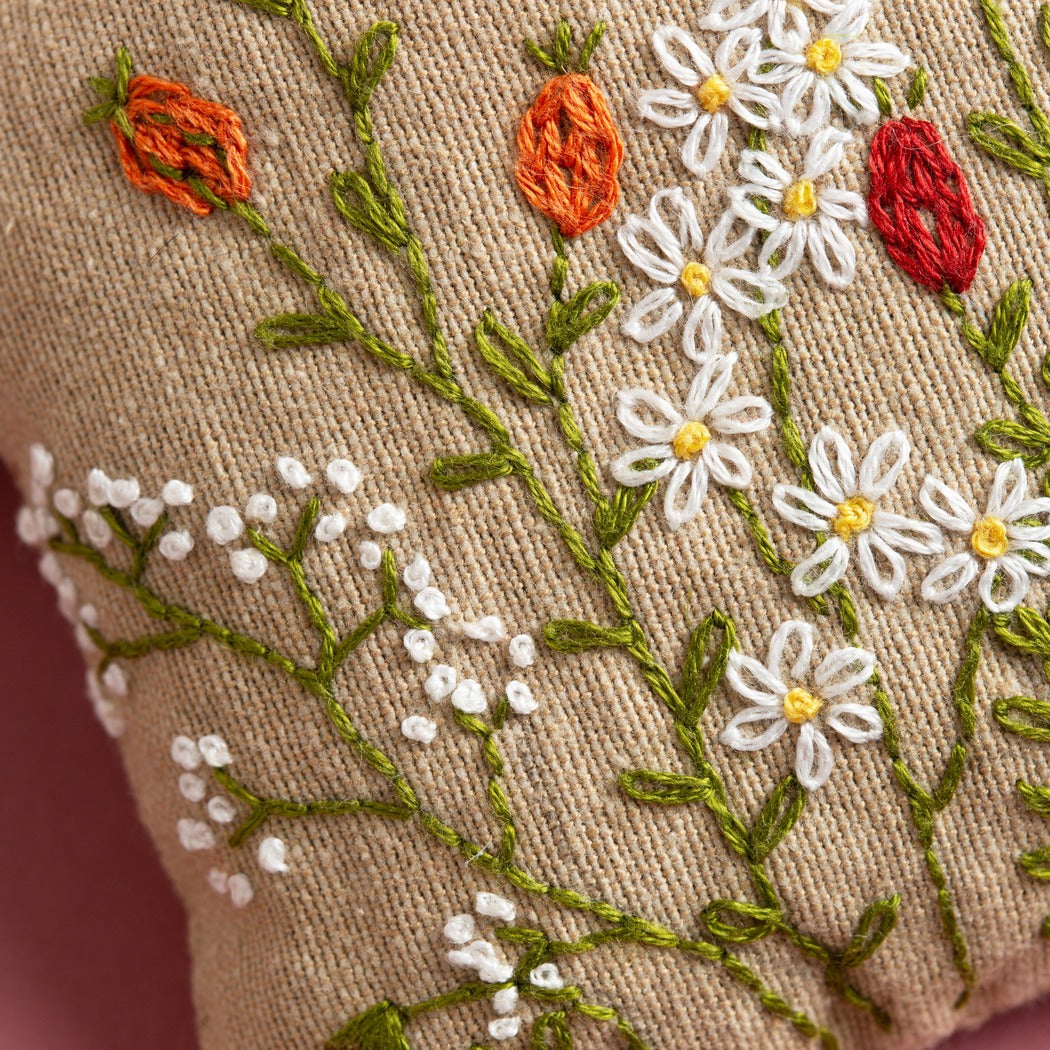 Corinne Lapierre Linen Lavender Bags Embroidery Kit - Bees