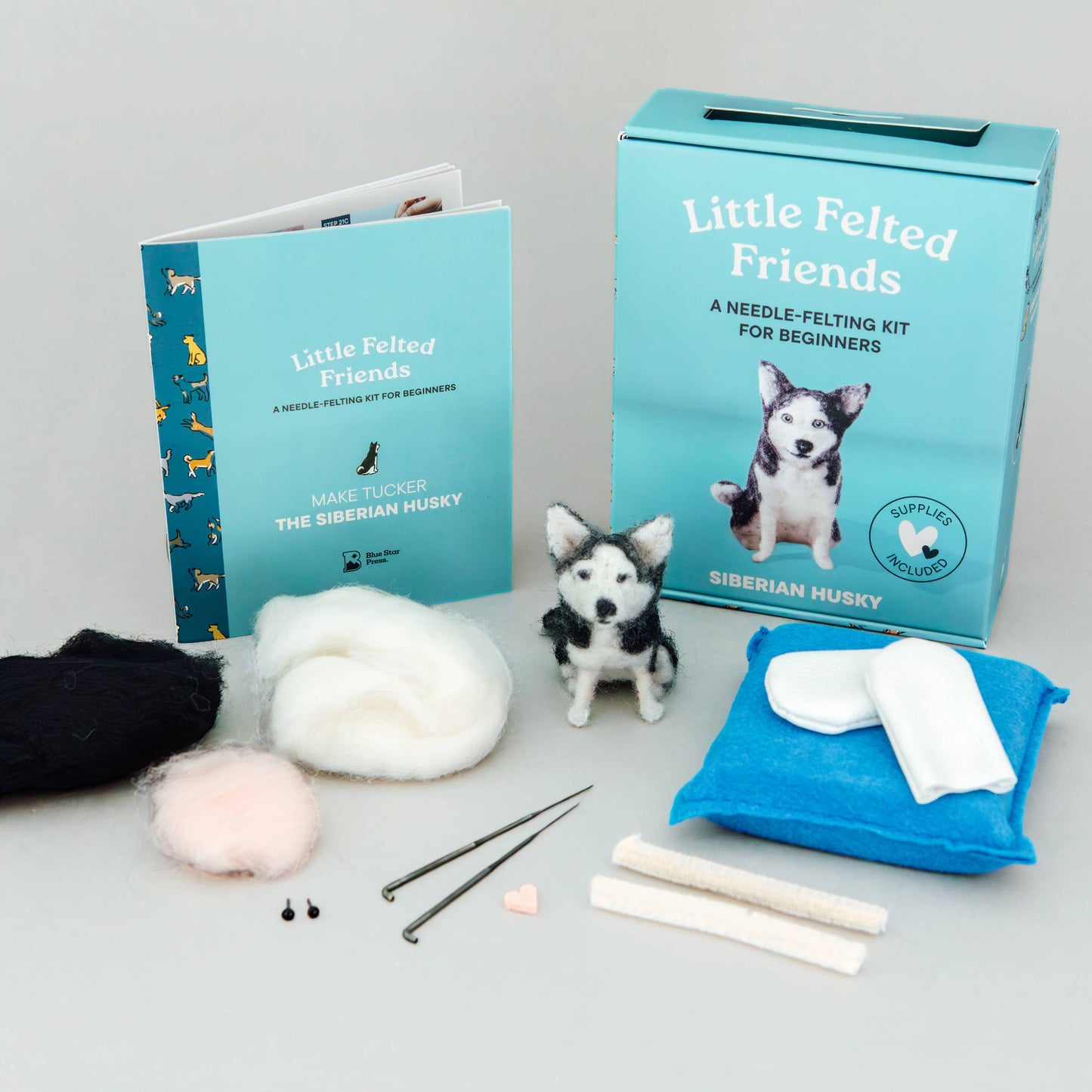 Little Felted Friends: Siberian Husky Needle-Felting Kit