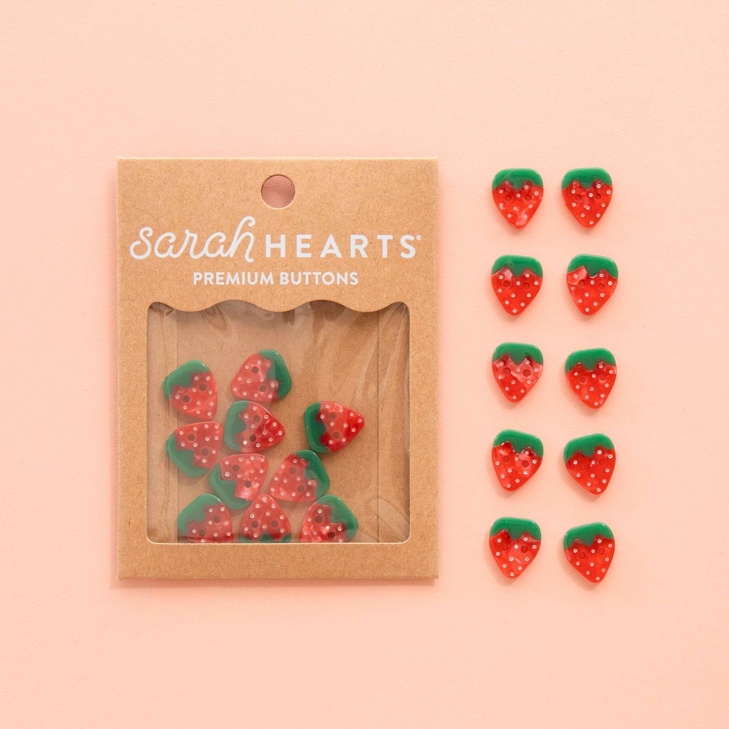 Sarah Hearts Strawberry Buttons