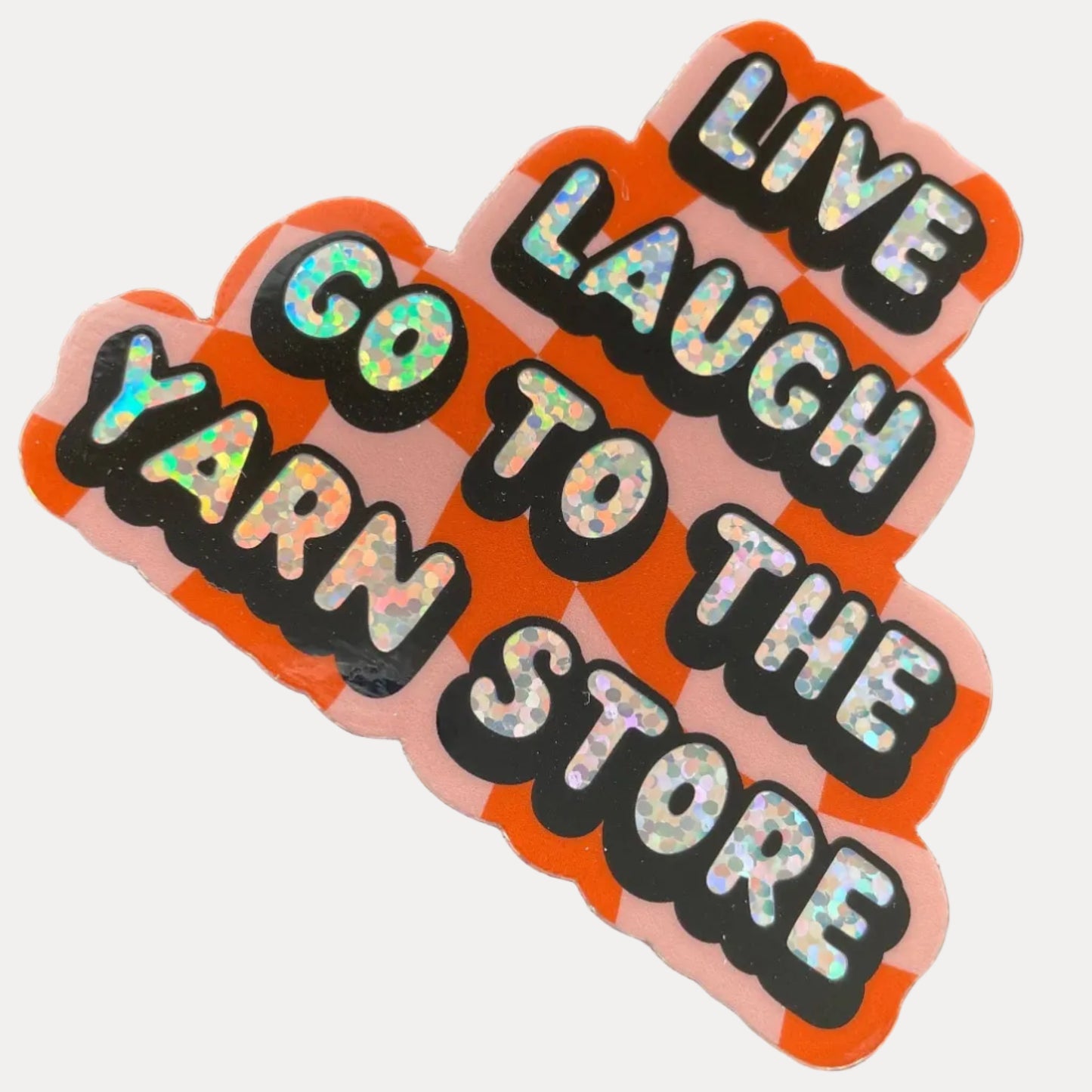 Glitter Vinyl Sticker - Yarn Store LYS Knitting Crochet