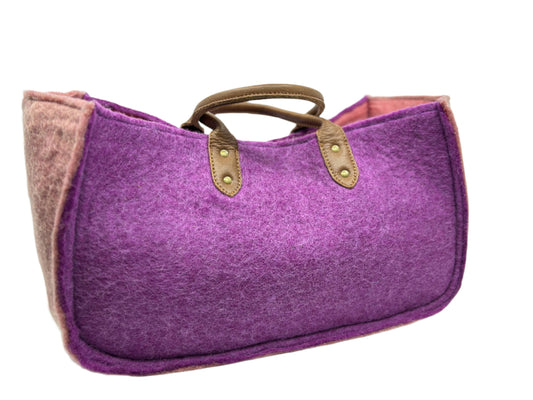 The Grab-&-Go Carry All | Felt Wool Tote Bag | Orchid