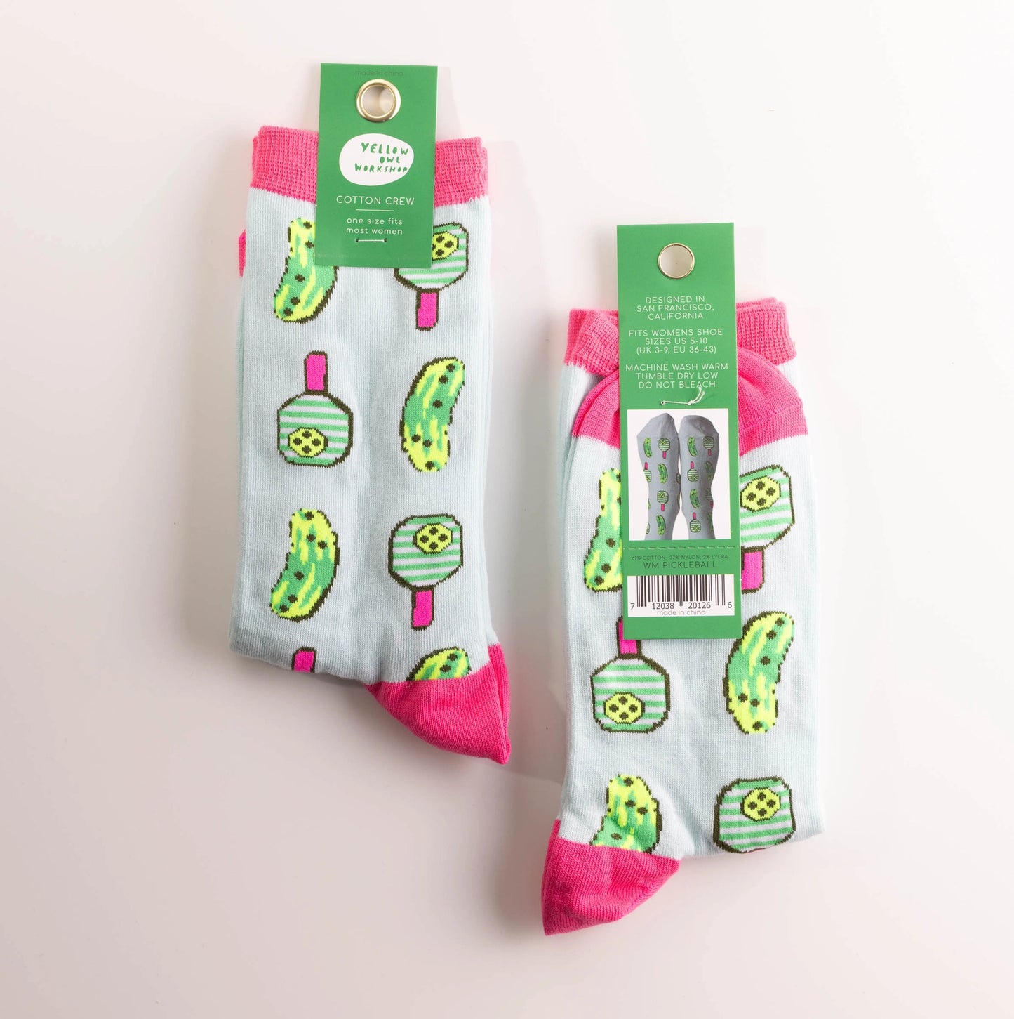 Yellow Owl Workshop - Pickleball Socks - Women's Crew Socks For Pickle Ball Lovers