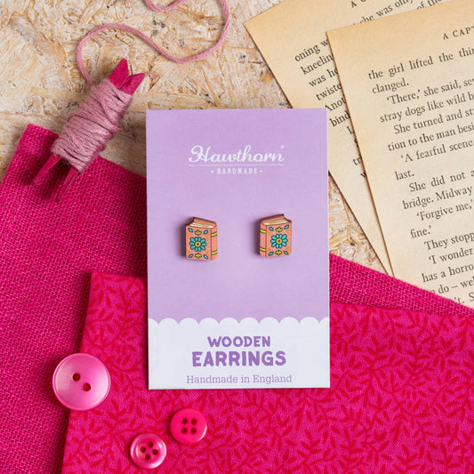 Book Wooden Earrings