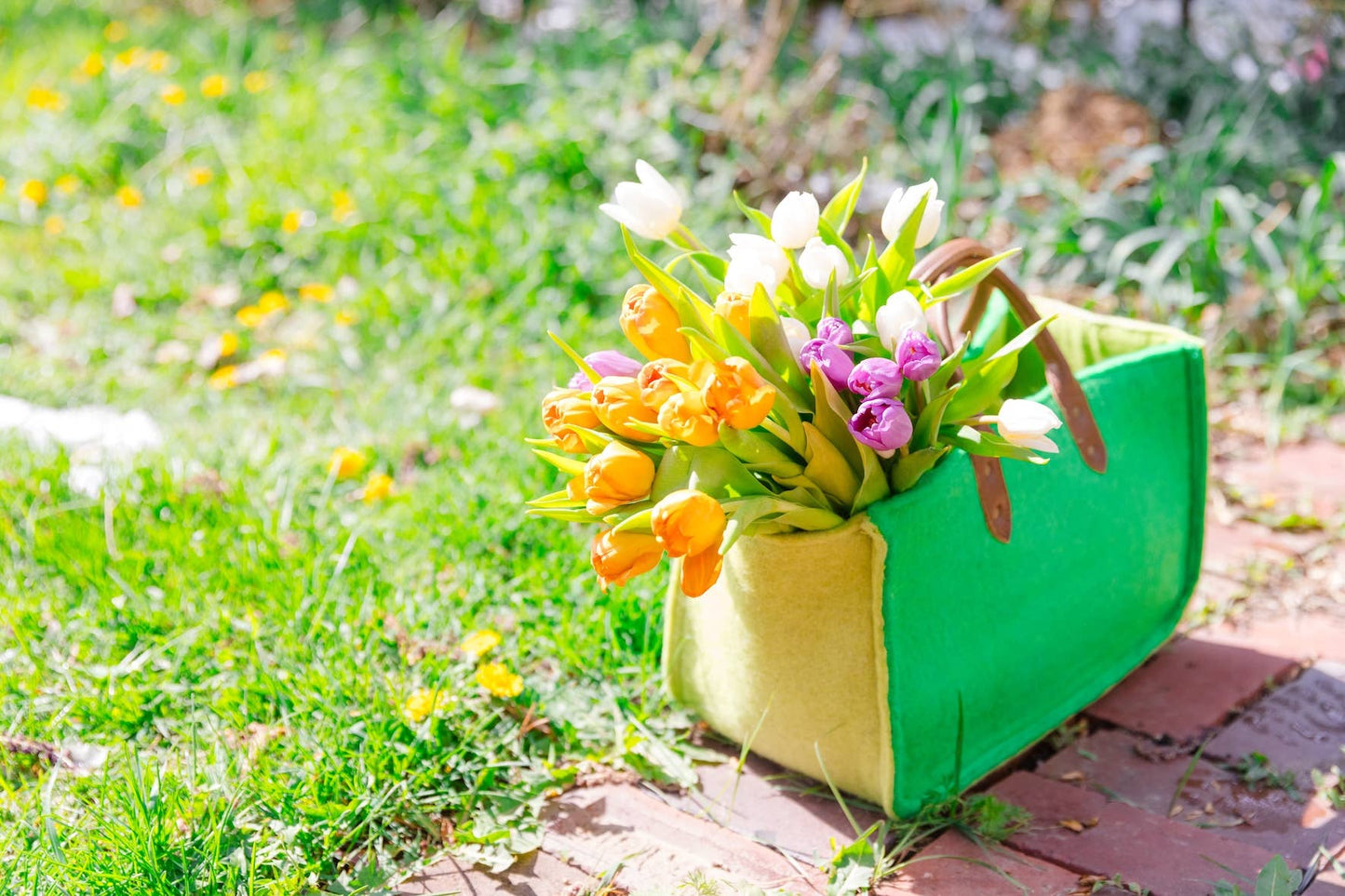 The Grab-&-Go Carry All | Felt Wool Tote Bag | Marigold