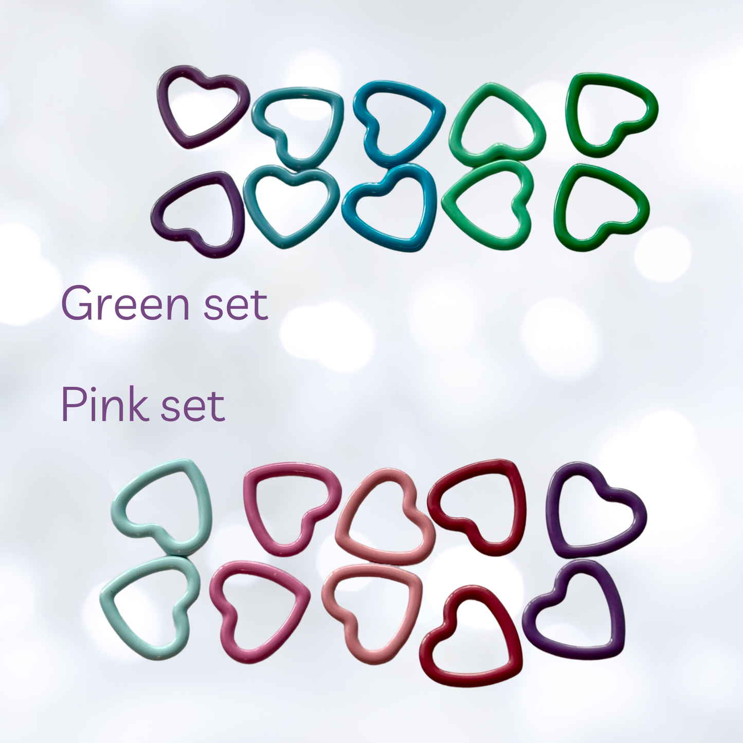 Comma Craft Basic Stitch Markers Hearts - Regular Pink