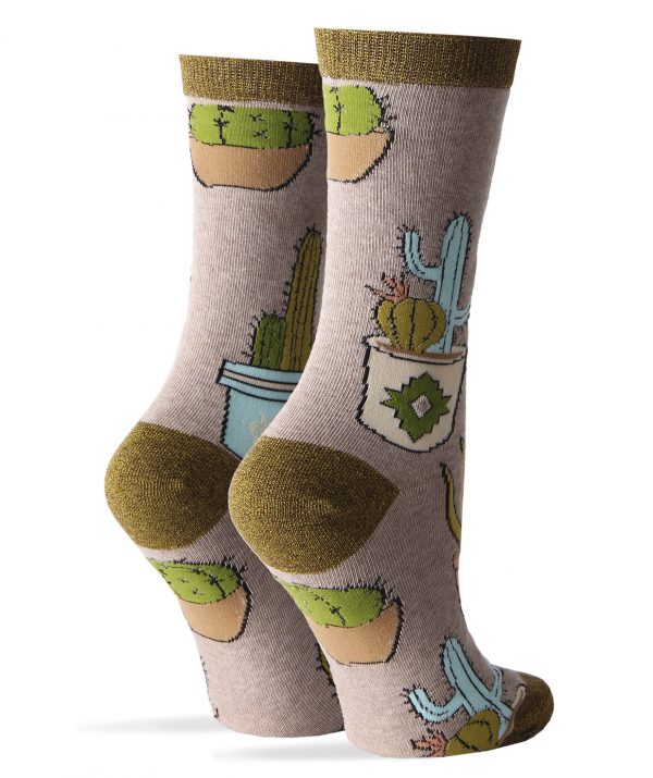 Oooh Yeah Socks - Cactus Hugs | Women's Premium Cotton Crew Dress Socks