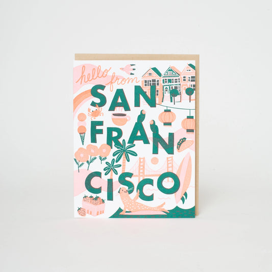 Hello from San Francisco Letterpress Card