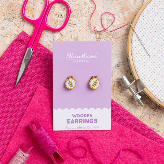 Embroidery Hoop Wooden Earrings