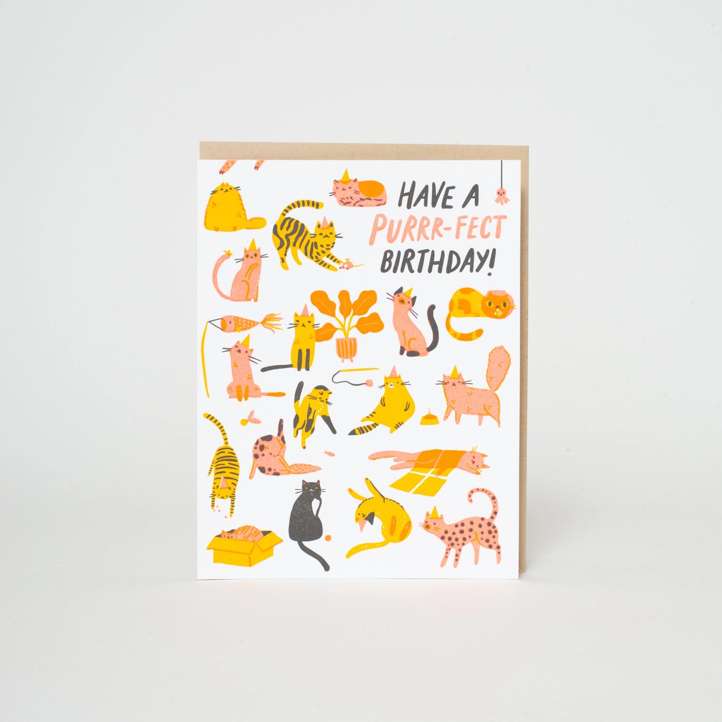 Birthday Purrr-fect Cats Letterpress Card