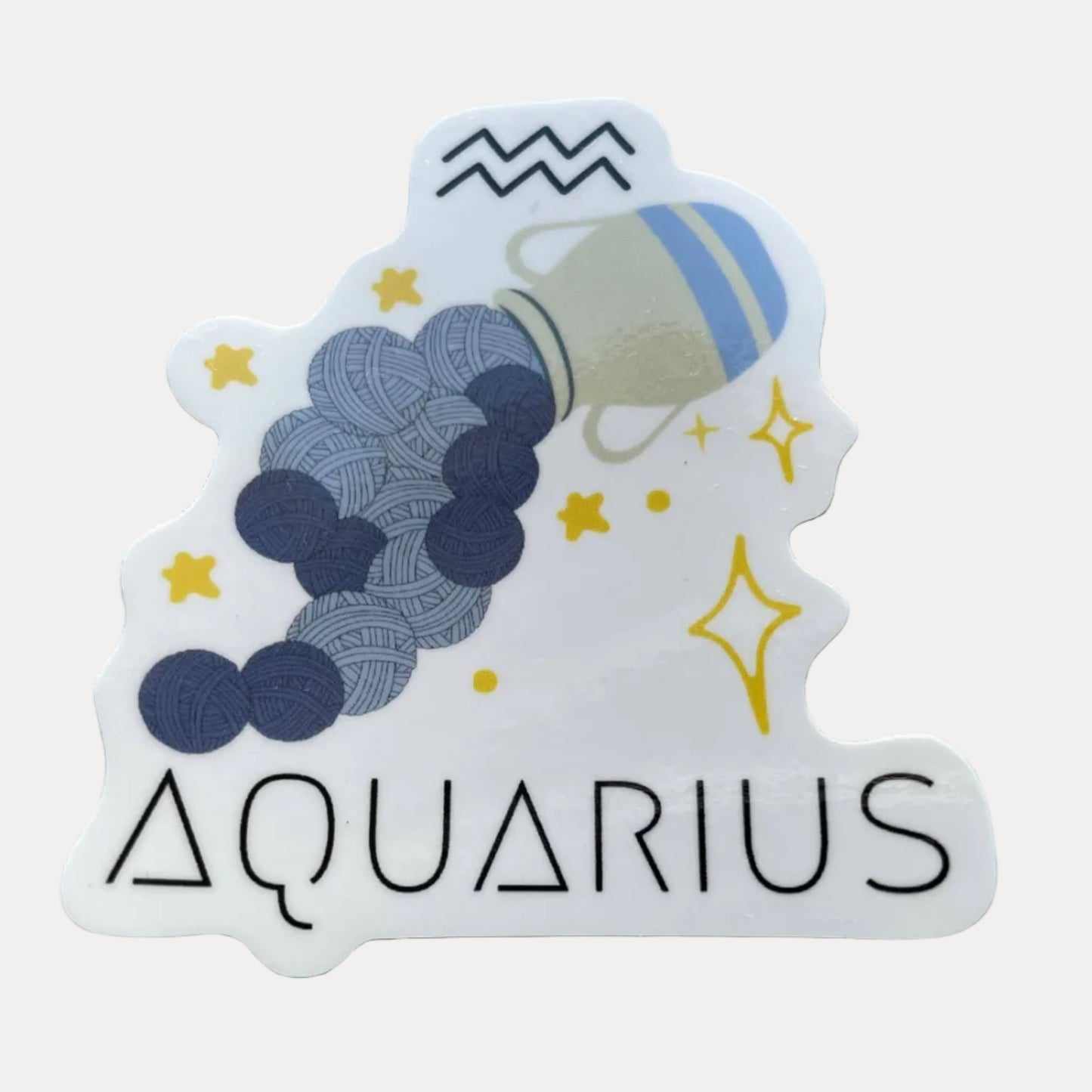 Vinyl Sticker Yarn Zodiac Astrology - Aquarius Crochet