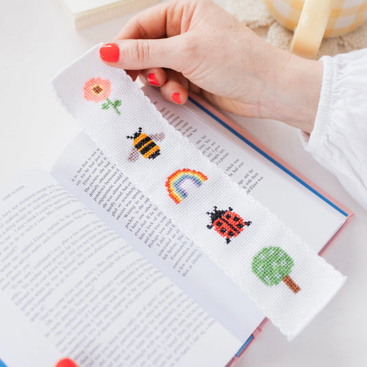Cotton Clara Beginner Nature Rainbow Cross Stitch Bookmark Kit