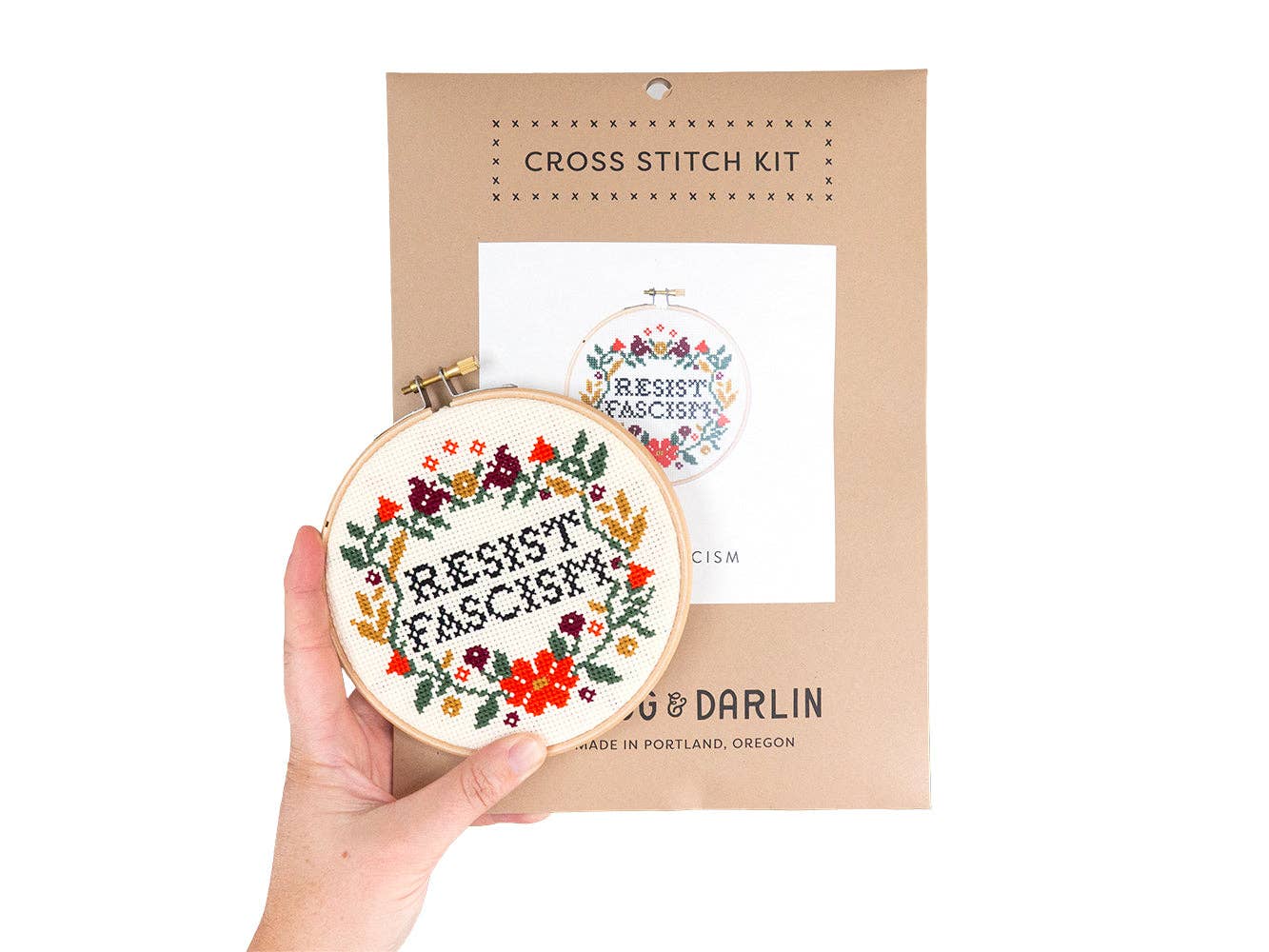Resist Fascism Cross Stitch Kit