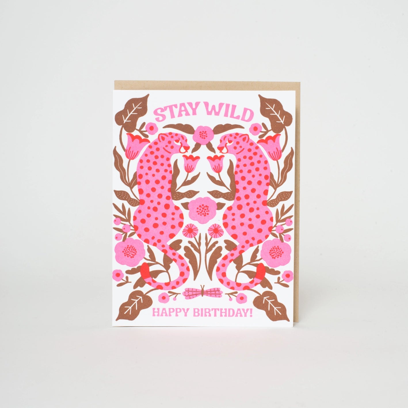 Birthday Stay Wild Leopards Letterpress Card