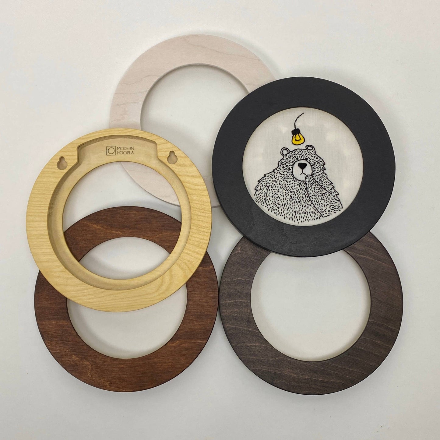 Modern Embroidery Hoop Frame for 6" Hoops: Natural / Square