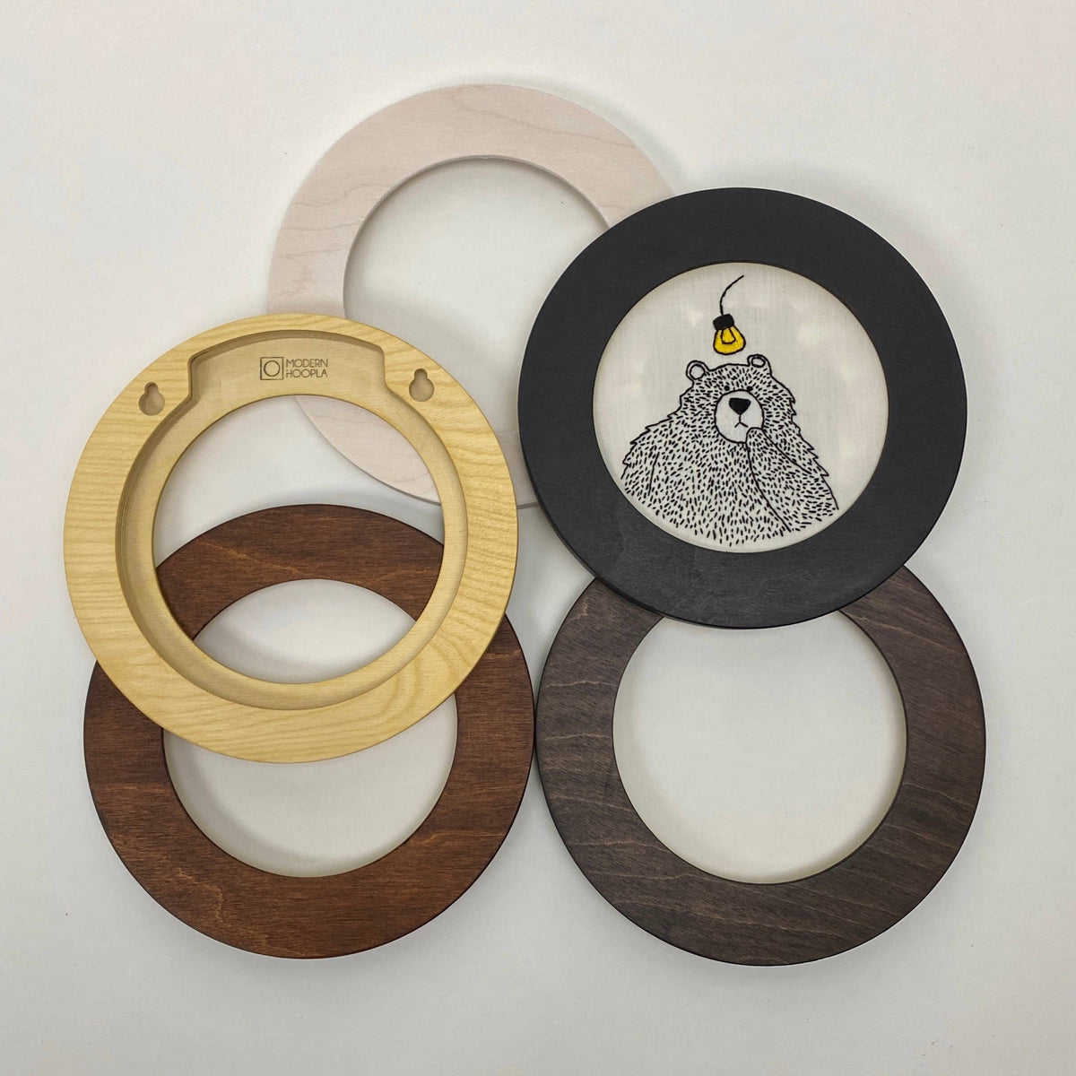 Modern Embroidery Hoop Frame for 6" Hoops: Caramel / Circle