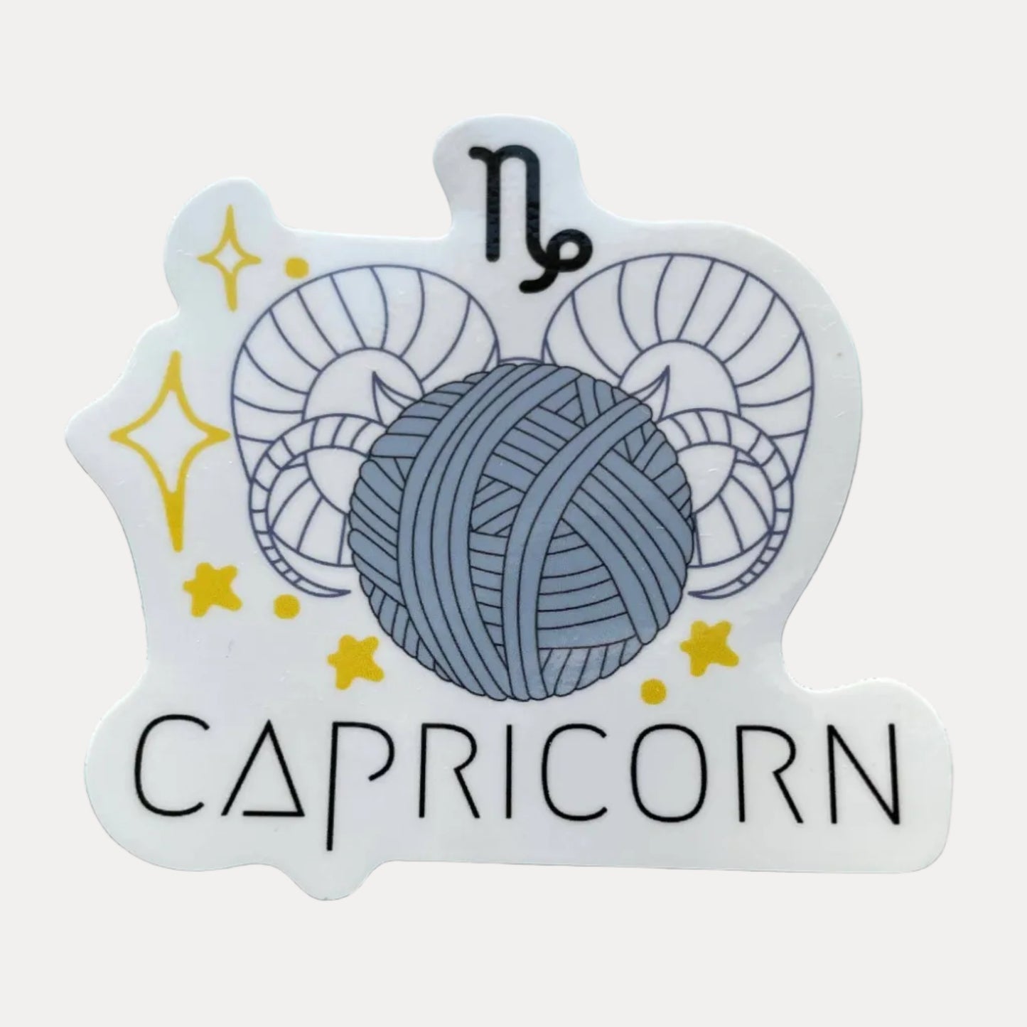 Vinyl Sticker Yarn Zodiac Astrology - Capricorn Crochet Knit
