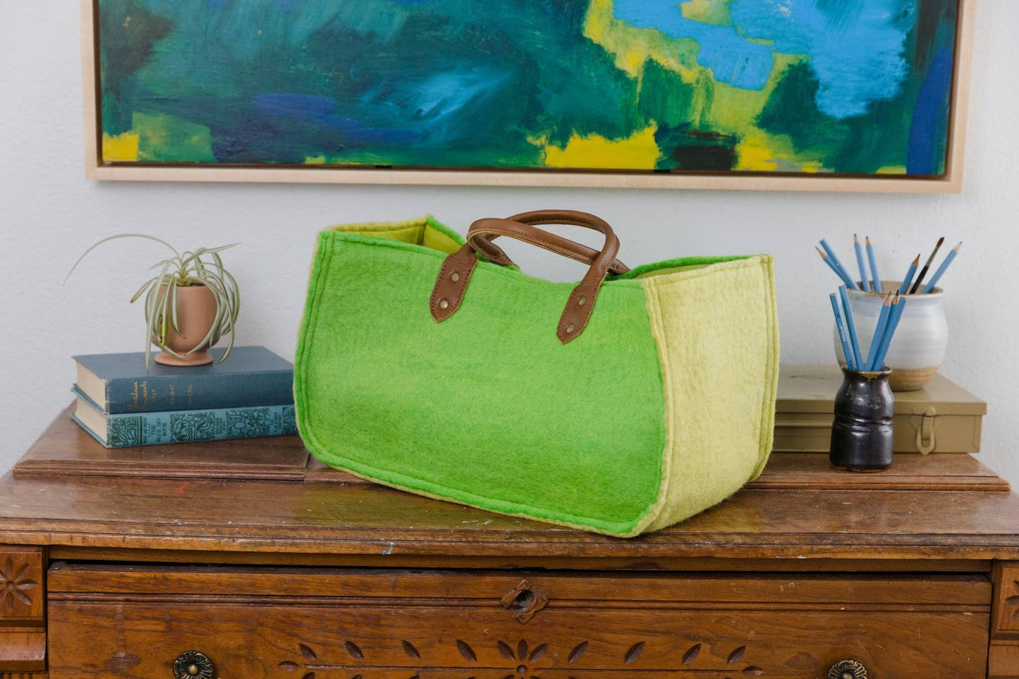 The Grab-&-Go Carry All | Felt Wool Tote Bag | Lupin